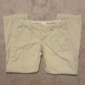 American Eagle Khaki Y2K Low Rise Wide Leg Jeans